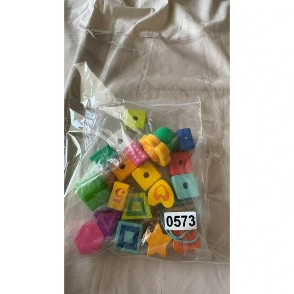 Wooden Educational Lacing Beads Toy Numbers Shapes Color Sorting Toddler Prescho